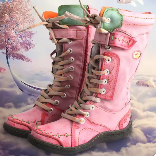 Lederpoesie - Lange, orthopädische BIO-Lederstiefel für den Winter und Frühling